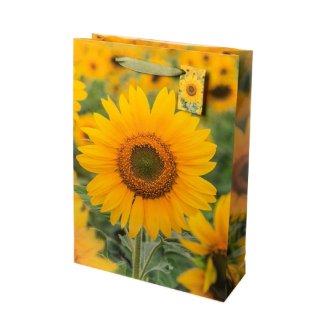 10 Geschenktüten, Papiertüten, Tüten, Papier Tragetaschen "Sonnenblume" 25x34x9