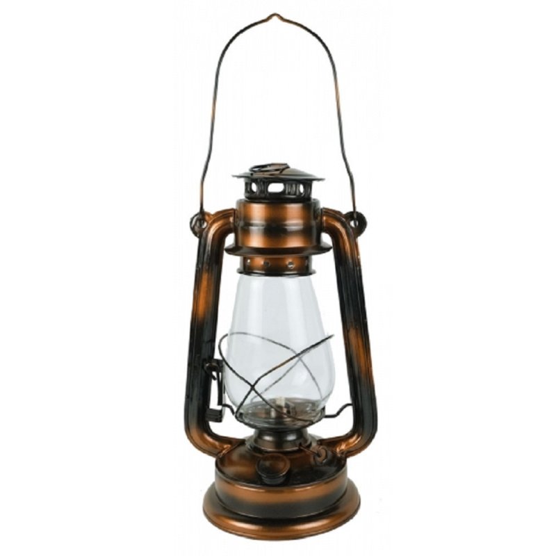 Sturmlaterne, Petroleumlampe, Öl Laterne bronzefarben, Windlicht 31 cm