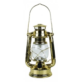 Sturmlaterne, LED Gartenlaterne, Camping Lampe dimmbar Gold 24 cm