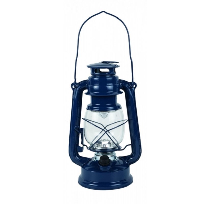 Sturmlaterne, LED Gartenlaterne, Camping Lampe dimmbar Blau 24 cm