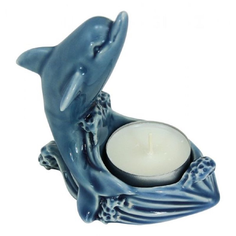 Teelichthalter Delfin, Maritimes Teelicht, Kerzenhalter, Leuchter