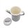 Emaille Kaffeekanne, Deckelkanne, Kanne Grau, Creme 1,6 Liter