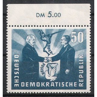 DDR Nr.285 Oberrand ** Deutsch-polnische Freundschaft 1951, postfrisch