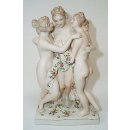 Porzellanfigur, Figurengruppe aus Porzellan, Drei Grazien nach Antonio Canova