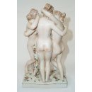 Porzellanfigur, Figurengruppe aus Porzellan, Drei Grazien nach Antonio Canova