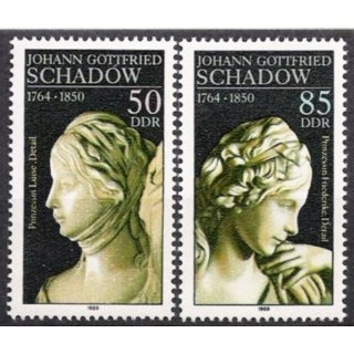 DDR Nr.3250/51 ** Gottfried Schadow 1989, postfrisch
