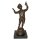 Bronzefigur, Bronze Skulptur, Knabe mit Vogel, Bronzeskulptur signiert Milo
