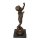 Bronzefigur, Bronze Skulptur, Knabe mit Vogel, Bronzeskulptur signiert Milo