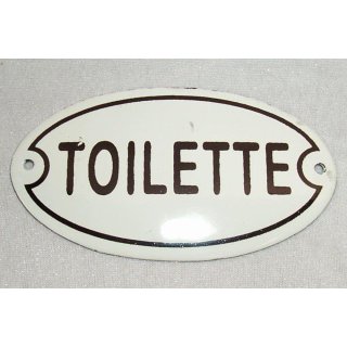 Türschild Toilette, Emaille Türschild im Retro Stil 8x13 cm