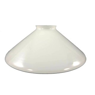 Lampenschirm, Schusterschirm im Art Deko Stil, Glasschirm, milchig Weiß 20 cm