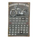 Magnetkalender mit Motorrad, Blechschild, Biker Kalender,...