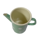 Emaille Kaffeekanne, Deckelkanne, Henkelkanne Tupfen Mint Weiß 1,6 Liter