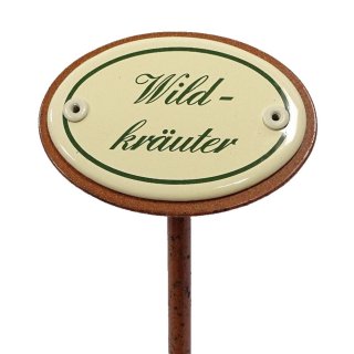 Kräuterschild Kräuterstecker Emaille, Wildkräuter, Garten...