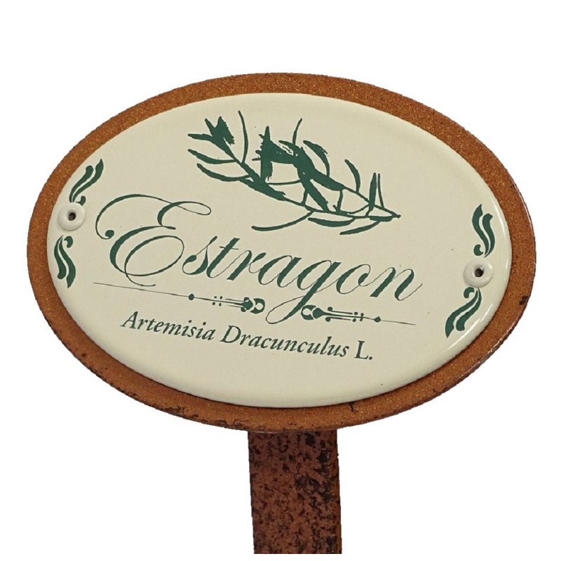 Kräuterschild Kräuterstecker Emaille, Estragon, Garten Stecker 30 cm
