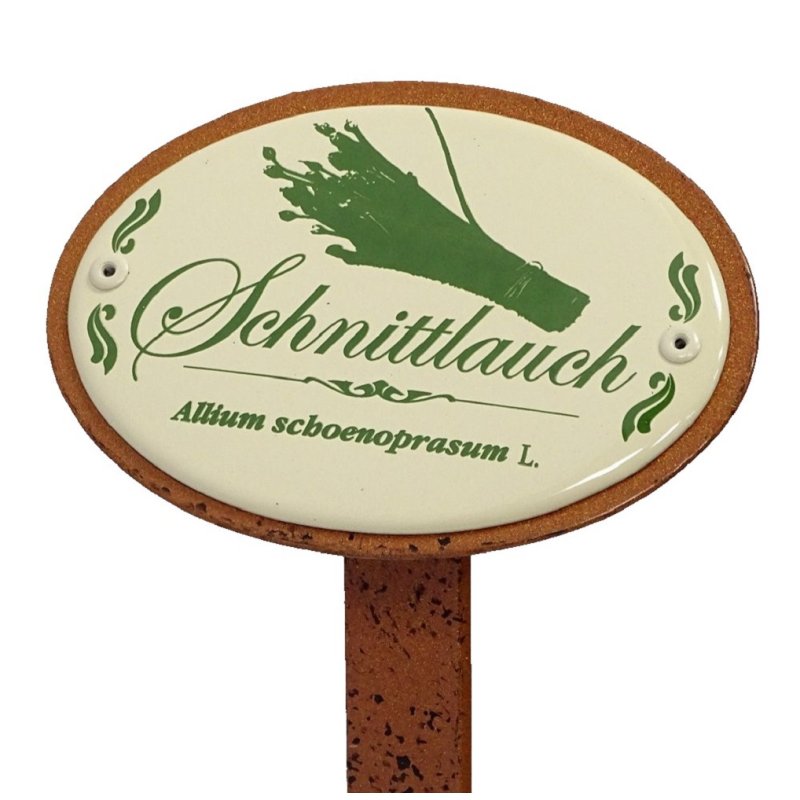 Kräuterschild Kräuterstecker Emaille, Schnittlauch, Garten Stecker 50 cm