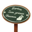 Beetstecker, Gartenschild Emaille, Garten zum grünen Daumen, Erdspieß 50 cm
