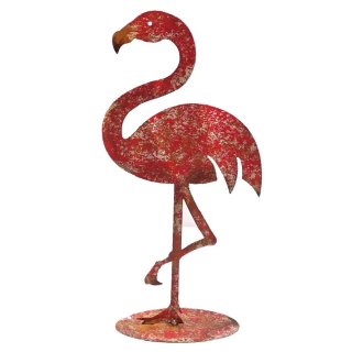 Flamingo, Gartenfigur, Edelrost Gartendeko, Teich Vogel, Teichfigur