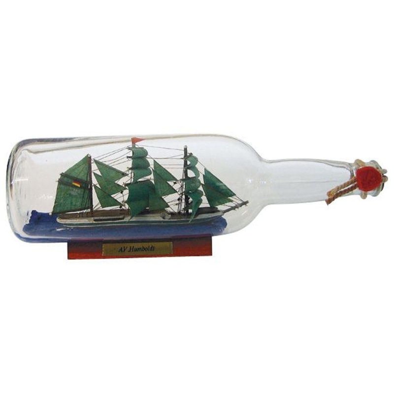 Buddelschiff, Flaschenschiff Alexander v. Humboldt in der Rum Flasche 29 cm