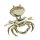 Aschenbecher "Krabbe", Klappascher, Maritimer Tischaschenbecher aus Messing