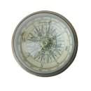 Kompass mit Domglas, Antiker Tischkompass in edlem Altmessinggehäuse