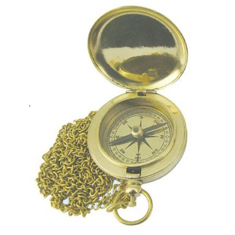 Magnetkompass Sprungdeckel Kompass Taschenuhren Kompass mit Kette silbern 