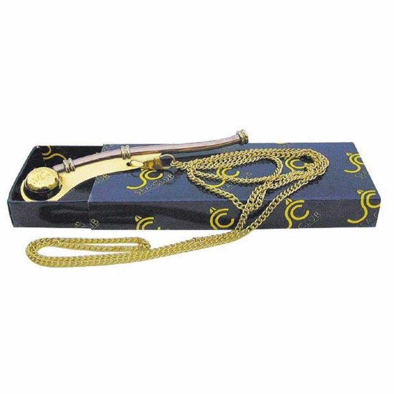 Bootsmannspfeife in Geschenkebox, Messing und Kupfer mit Halskette