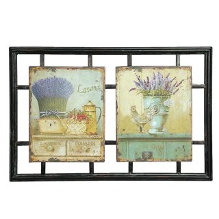 Blechschild, Reklameschild Doppelschild, Lavendel, Garten Wandschild 35x53 cm