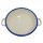 Emaille Bauernschüssel, Schüssel mit Henkel, Suppenschüssel Creme Blümchen 16 cm