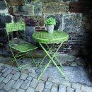 Gartenstuhl, Stuhl im Industriedesign, Retro Balkonstuhl, Bistro Stuhl aus Eisen