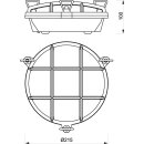 Maritime runde Gitterleuchte, Schottwand Lampe, Yacht Lampe, verchromt 22 cm