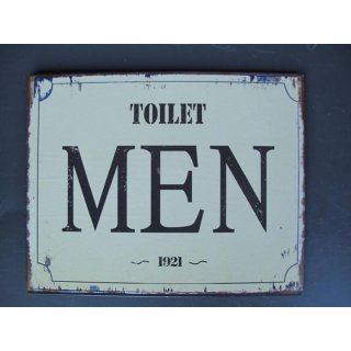 Blechschild, Reklameschild, Toilet Men, Kneipen Wandschild 20x25 cm