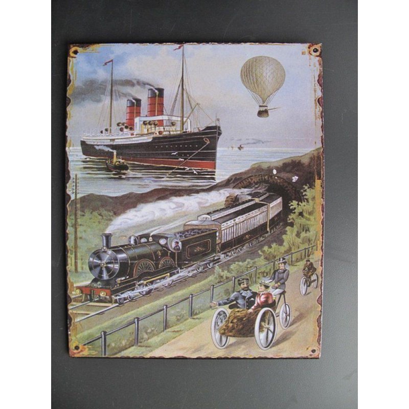 Blechschild, Reklameschild, Historische Verkehrsmittel, Wandschild 25x20 cm