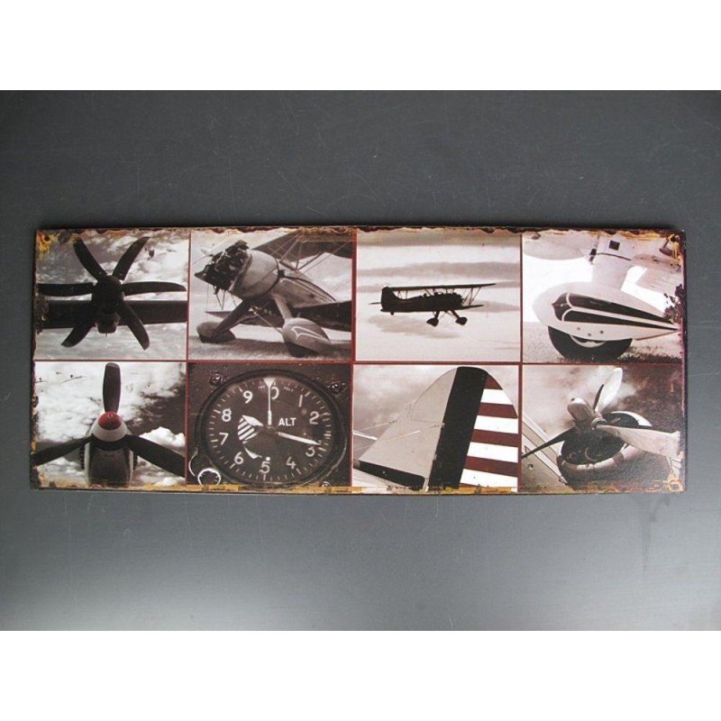 Blechschild, Reklameschild, Flugzeug Aufnahmen, Fliegerei Wandschild 20x50 cm