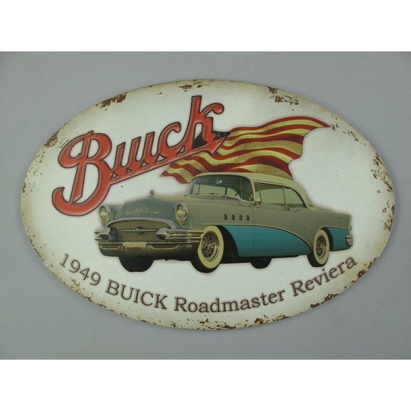 Blechschild, Reklameschild 1949 Buick Roadmaster Reviera Wandschild 33x50 cm
