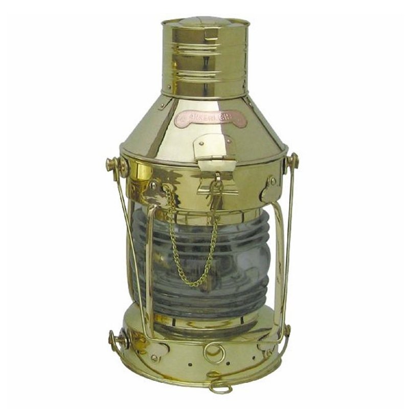 XXL Ankerlaterne, Petroleum Lampe, Schiffslaterne, Nautik Leuchte Messing 48 cm