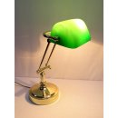 Bankerlampe, Tischlampe, Art Deko Messing Schreibtisch Lampe, Büro Leuchte Grün