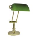 Bankerlampe, Tischlampe, Art Deko Messing Schreibtisch Lampe, Büro Leuchte Grün