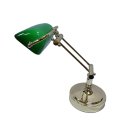 Bankerlampe, Tischlampe, Art Deko Schreibtisch-Lampe, Messing, Glasschirm Grün