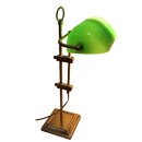 Bankerlampe, Büro Lampe, Altmessing Schreibtischlampe mit grünem Glas Schirm