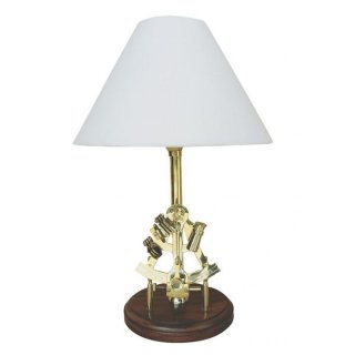 Maritime Tischlampe, Schreibtisch Leuchte, Schirmlampe mit Sextant, Lampe 39 cm