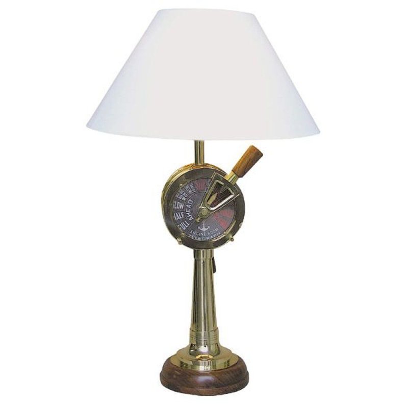 Maritime Tischlampe, Maschinentelegraf Lampe, Große Schirmlampe, Leuchte 59 cm