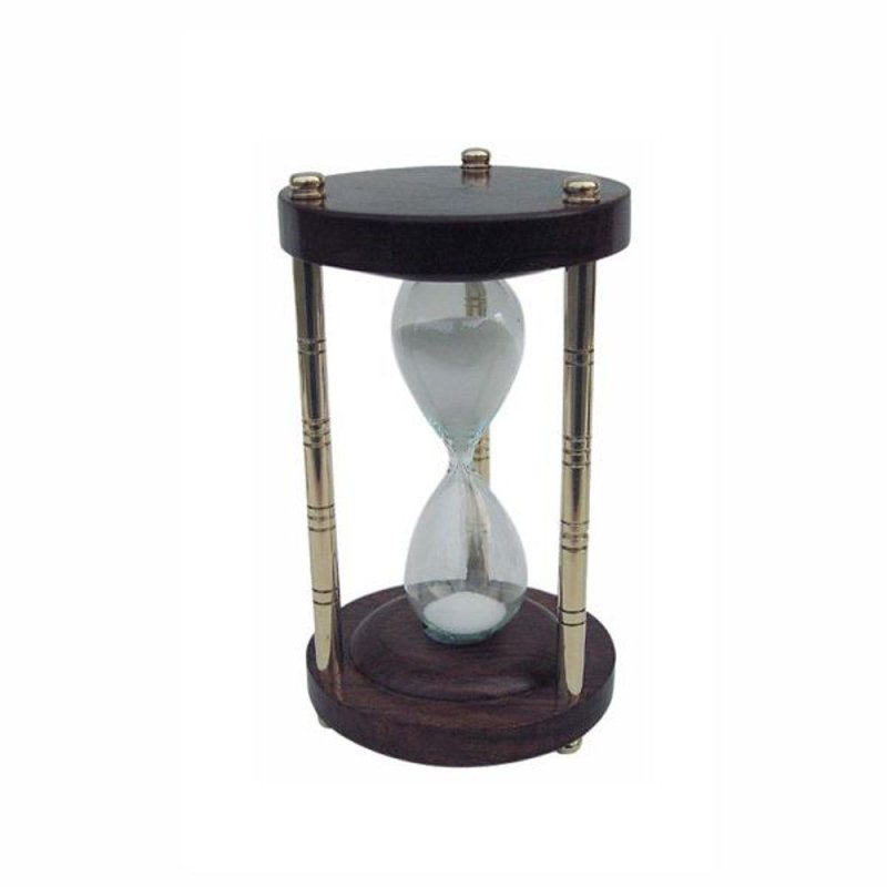 Sanduhr, maritimes Stundenglas, Läuferuhr, Glasenuhr, Messing & Holz, 3 Minuten