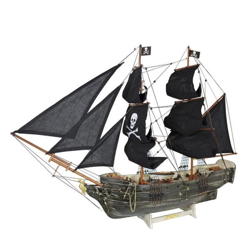 Piratenschiff, Schiffsmodell, Historischer Freibeuter Vollsegler mit Rahtakelung