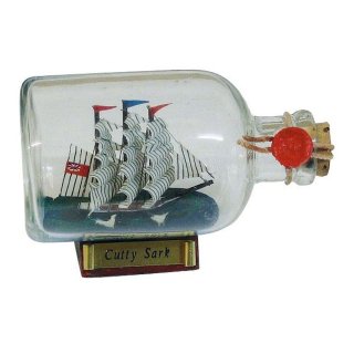 Buddelschiff, Flaschenschiff "Cutty Sark", Segelschiff Flasche 9 cm