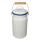 Milchkanne, Emaille Milchkanne, Henkelkanne mit Deckel, weiß- blau, 2 Liter