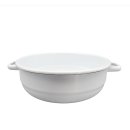 Bauernschüssel, Suppenschüssel aus Emaille mit Deckel Weiß, 16 cm