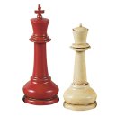 Klassische Staunton Schachfiguren, Rot und Beige, nach Howard Staunton