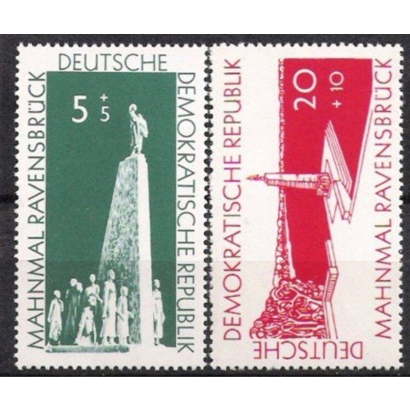 DDR Nr.566/67 ** Gedenkstätten 1957, postfrisch