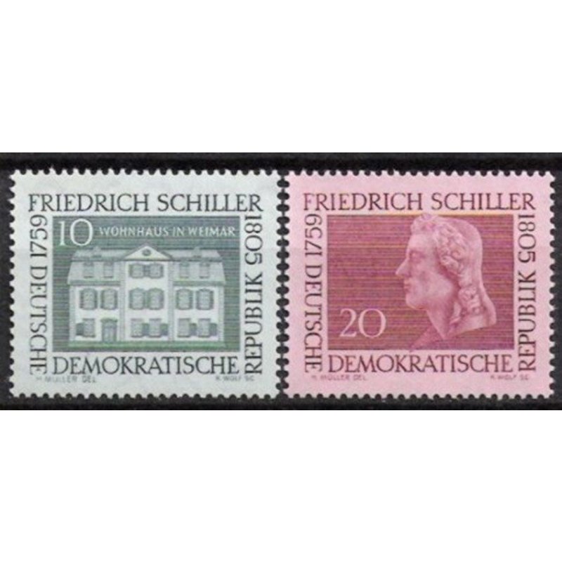 DDR Nr.733/34 ** Friedrich Schiller 1959, postfrisch