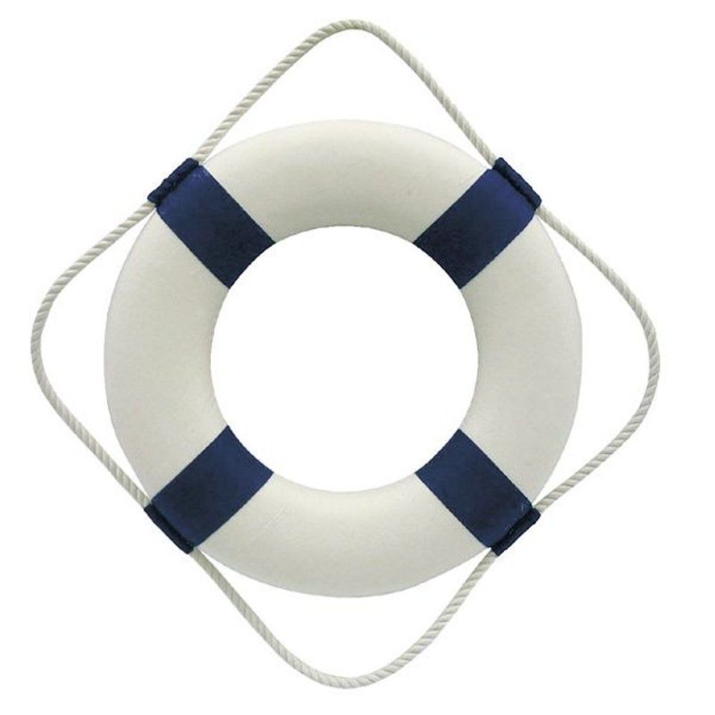 Rettungsring, Seenot Ring, maritime Dekoration Blau/Weiß Ø 30 cm